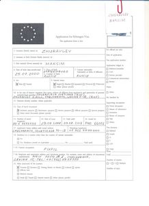 Образец заполнения заявления на получение шенгенской визы
